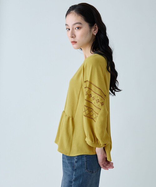 ANY(エニィ)の「刺繍スリーブブラウス(シャツ/ブラウス・レディース・ダークブラウン系/オレンジ系/イエロー系/ブラック系・X-LARGE)」の17枚目の写真