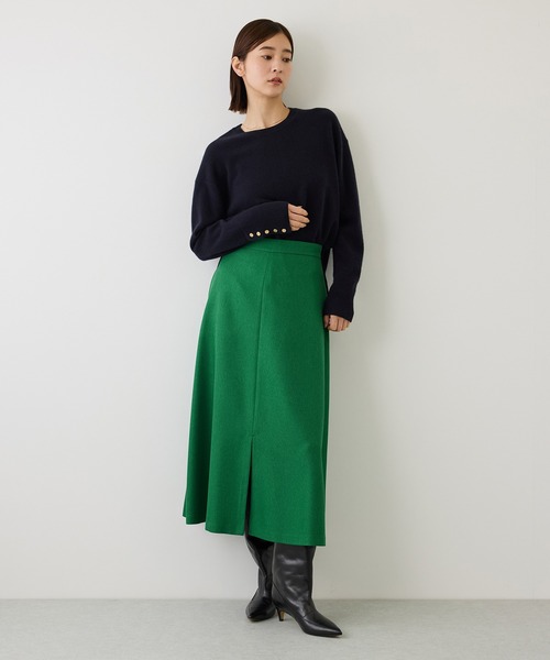 ROPE'(ロペ)の「スリットセミフレアスカート(無地)(スカート・レディース・カーキ/グリーン・38/36)」の17枚目の写真