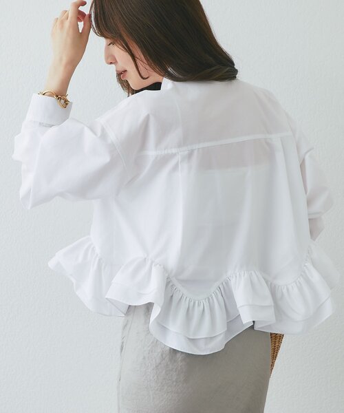 La boutique BonBon(ラブティックボンボン)の「ランダムペプラムシャツ(シャツ/ブラウス・レディース・サックスブルー/ネイビー/ホワイト/バイオレット・FREE)」の8枚目の写真