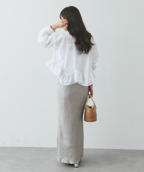 La boutique BonBon(ラブティックボンボン)の「ランダムペプラムシャツ(シャツ/ブラウス・レディース・サックスブルー/ネイビー/ホワイト/バイオレット・FREE)」の11枚目の写真