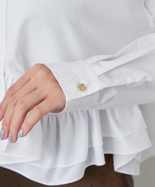 La boutique BonBon(ラブティックボンボン)の「ランダムペプラムシャツ(シャツ/ブラウス・レディース・サックスブルー/ネイビー/ホワイト/バイオレット・FREE)」の18枚目の写真
