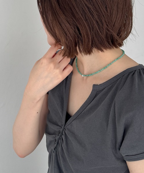 CANAL JEAN(キャナルジーン)の「Pt カラーストーンネックレス(ネックレス・レディース・レッド/クリア/ターコイズブルー・ONE SIZE)」の7枚目の写真