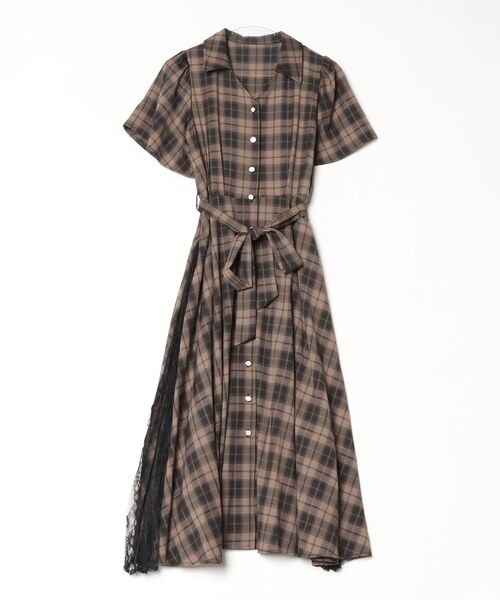 ASTORIA ODIER（アストリアオディール）の「チェックサイドレースワンピース（ワンピース・レディース・ブラウン/ブラック・LARGE/MEDIUM）」の19枚目の写真
