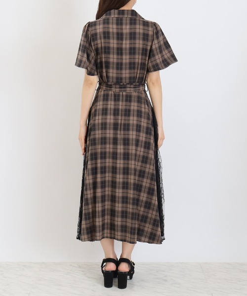 ASTORIA ODIER（アストリアオディール）の「チェックサイドレースワンピース（ワンピース・レディース・ブラウン/ブラック・LARGE/MEDIUM）」の22枚目の写真