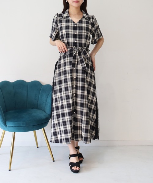 ASTORIA ODIER（アストリアオディール）の「チェックサイドレースワンピース（ワンピース・レディース・ブラウン/ブラック・LARGE/MEDIUM）」の11枚目の写真