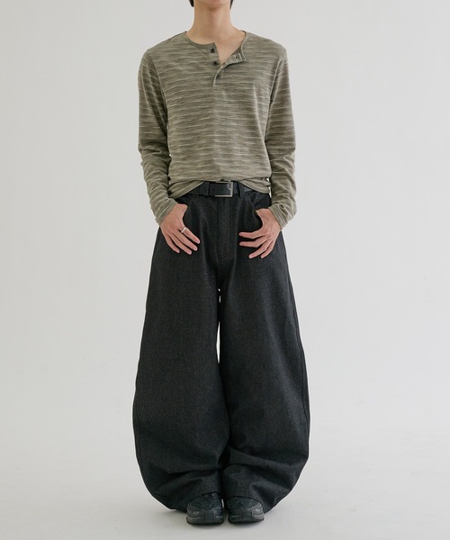 EPNK(イーピーエヌケー)の「Recycle rijid denim / リサイクルリジットデニム(デニムパンツ・メンズ・インディゴブルー/ブラック・SMALL/MEDIUM/LARGE)」の6枚目の写真