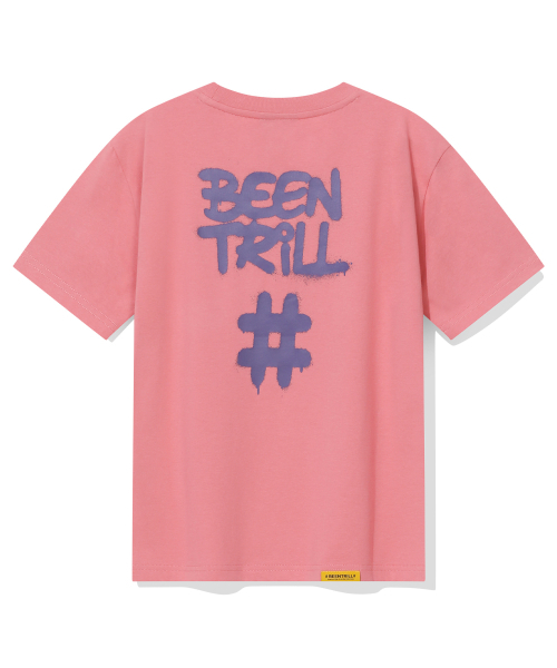 BEENTRILL(ビントリル)の「ウィメンズスプレーハッシュタグ半袖Tシャツ(ピンク)(Tシャツ/カットソー・レディース・その他・SMALL/X-SMALL)」の1枚目の写真