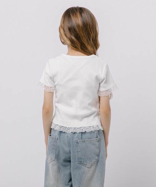 URBAN CHERRY(アーバンチェリー)の「レースアップキャミドッキングトップス(キャミソール・キッズ・ホワイト/ブラック・130cm/140cm/150cm/110cm/120cm)」の19枚目の写真