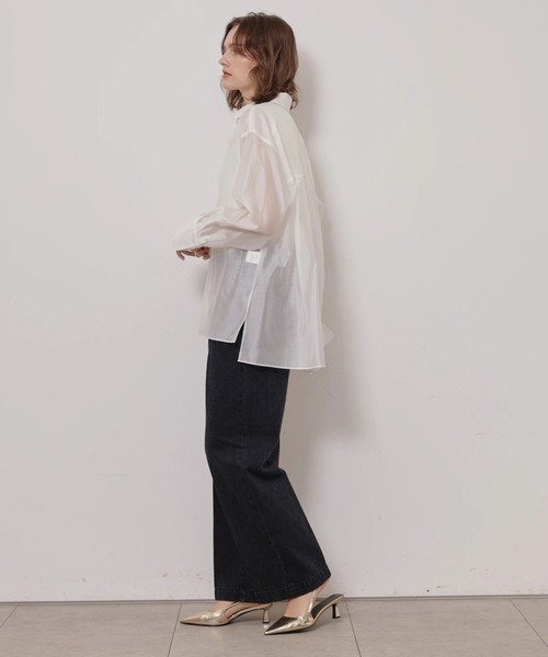 CADUNE(カデュネ)の「シアーシャツ(シャツ/ブラウス・レディース・モカ/オフホワイト・38/36)」の15枚目の写真