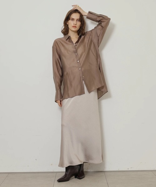 CADUNE(カデュネ)の「シアーシャツ(シャツ/ブラウス・レディース・モカ/オフホワイト・38/36)」の21枚目の写真