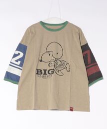 CUBE SUGAR | CUBE SUGAR/キューブシュガー　32/-スラブ天竺 PEANUTSライン入り7分袖PO(Tシャツ/カットソー)