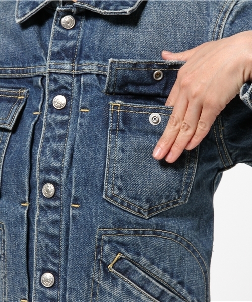 SLY(スライ)の「CENTLE DENIM JK-B(デニムジャケット・レディース・ブルー・1/2)」の2枚目の写真