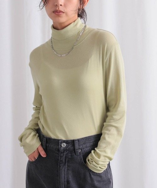for/c(フォーシー)の「コットンシアータートルロンT【サスティナブル】(Tシャツ/カットソー・レディース・グレー/オフホワイト/ブラック/ライトグリーン・L/M)」の15枚目の写真