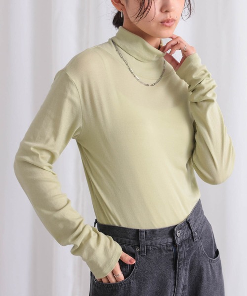 for/c(フォーシー)の「コットンシアータートルロンT【サスティナブル】(Tシャツ/カットソー・レディース・グレー/オフホワイト/ブラック/ライトグリーン・L/M)」の16枚目の写真