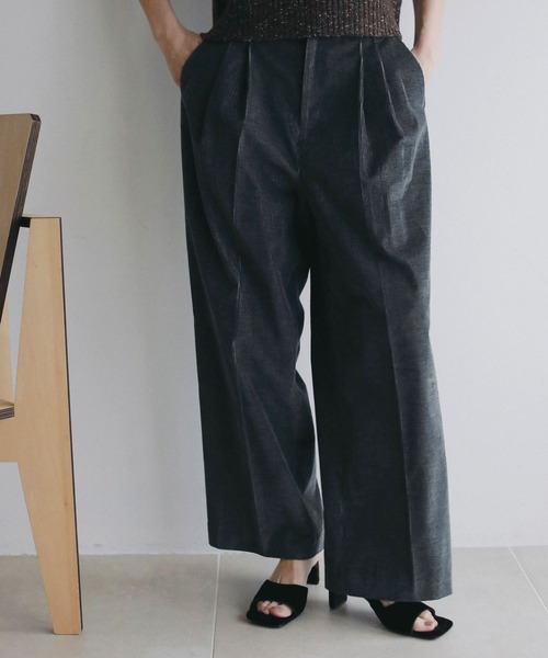anuke(アンヌーク)の「Corduroy Wide Pants(その他パンツ・レディース・チャコールグレー/アイボリー/イエロー・38inch/36inch)」の1枚目の写真