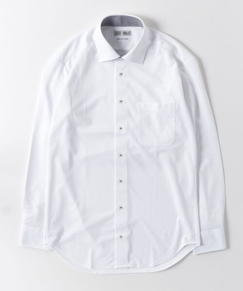 Perfect Suit FActory(パーフェクトスーツファクトリー)の「【アイシャツ累計販売枚数1100万枚突破】長袖アイシャツ 完全ノーアイロン/速乾/抗菌防臭 ブライトスクエア柄 セミワイド(ビジネスシャツ・メンズ・ホワイト・首回り45cm-裄丈86cm/首回り39cm-裄丈82cm/首回り41cm-裄丈82cm/首回り41cm-裄丈84cm/首回り43cm-裄丈86cm/首回り39cm-裄丈80cm/首回り37cm-裄丈80cm)」の2枚目の写真