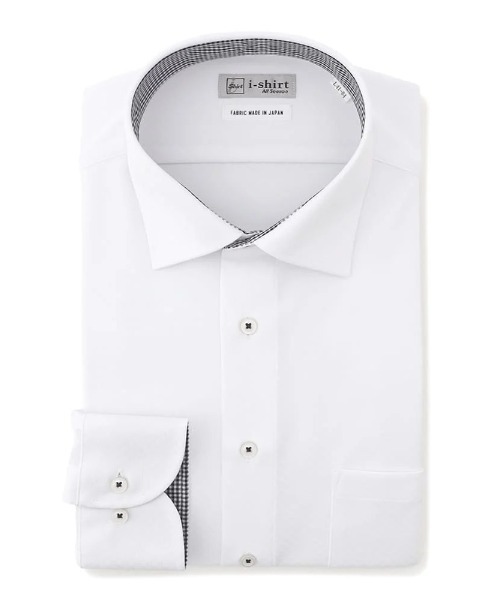 Perfect Suit FActory(パーフェクトスーツファクトリー)の「【アイシャツ累計販売枚数1100万枚突破】長袖アイシャツ 完全ノーアイロン/速乾/抗菌防臭 ブライトスクエア柄 セミワイド(ビジネスシャツ・メンズ・ホワイト・首回り45cm-裄丈86cm/首回り39cm-裄丈82cm/首回り41cm-裄丈82cm/首回り41cm-裄丈84cm/首回り43cm-裄丈86cm/首回り39cm-裄丈80cm/首回り37cm-裄丈80cm)」の4枚目の写真