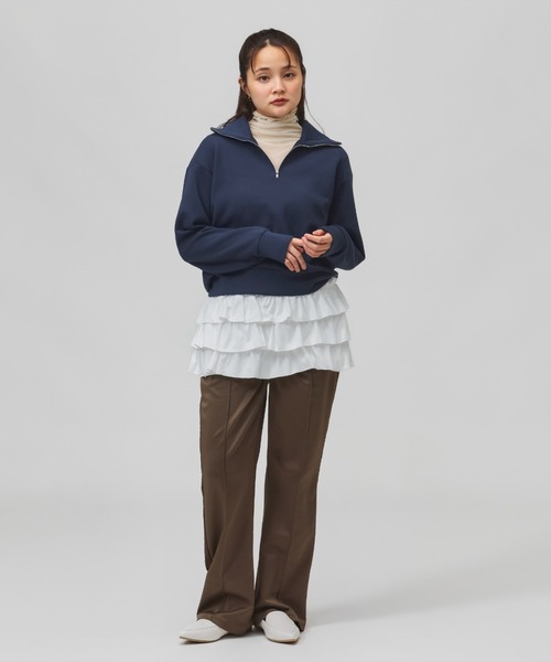 adidas（アディダス）の「アディダス adidas スタジアム ピケ ルーズフィット トラックパンツ（その他パンツ・レディース・ブラウン/トップグレー/ブラック×ホワイト・S/M/L/XL）」の6枚目の写真