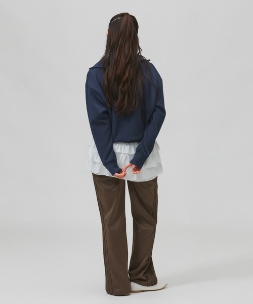 adidas（アディダス）の「アディダス adidas スタジアム ピケ ルーズフィット トラックパンツ（その他パンツ・レディース・ブラウン/トップグレー/ブラック×ホワイト・S/M/L/XL）」の8枚目の写真