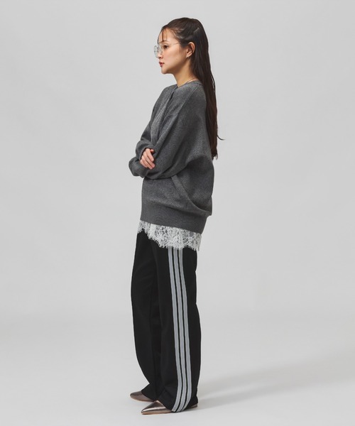 adidas（アディダス）の「アディダス adidas スタジアム ピケ ルーズフィット トラックパンツ（その他パンツ・レディース・ブラウン/トップグレー/ブラック×ホワイト・S/M/L/XL）」の14枚目の写真