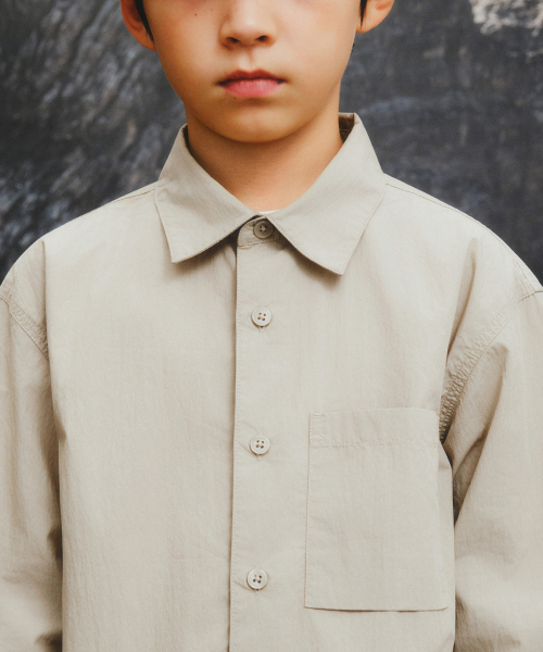 MUSINSA STANDARD KIDS（ムシンサスタンダードキッズ）の「[シティレジャー] CNオーバーサイズシャツ [グレーシュベージュ]（シャツ/ブラウス・レディース・その他・120/130/140/150/160）」の3枚目の写真