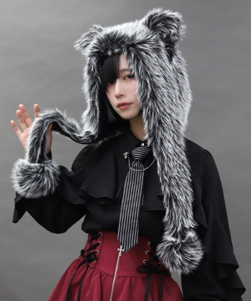 希少ノゾミイシグロ グラチューズクチュール アニマルファーハット axes femme｜アクシーズファムのハット（ブラック/黒色系）通販 - ZOZOTOWN