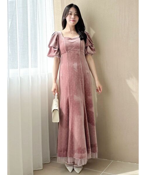 dazzlin(ダズリン)の「ラメドットベロアドレス(ドレス・レディース・ピンク/ブラック・MEDIUM/SMALL)」の13枚目の写真