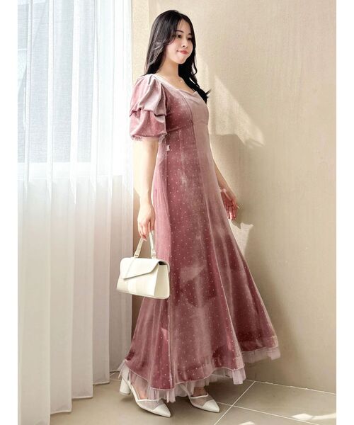 dazzlin(ダズリン)の「ラメドットベロアドレス(ドレス・レディース・ピンク/ブラック・MEDIUM/SMALL)」の15枚目の写真