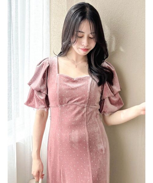 dazzlin(ダズリン)の「ラメドットベロアドレス(ドレス・レディース・ピンク/ブラック・MEDIUM/SMALL)」の18枚目の写真