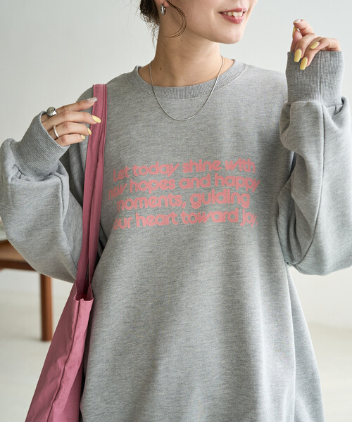 FREAK'S STORE(フリークスストア)の「限定展開 フロッキー ロゴ プリント 裏毛 スウェット(スウェット・レディース・ブラック/ブラウン/グレー/ネイビー/ナチュラル/ワイン・フリ-)」の2枚目の写真