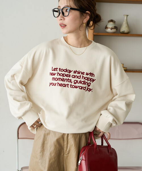 FREAK'S STORE(フリークスストア)の「限定展開 フロッキー ロゴ プリント 裏毛 スウェット(スウェット・レディース・ブラック/ブラウン/グレー/ネイビー/ナチュラル/ワイン・フリ-)」の8枚目の写真
