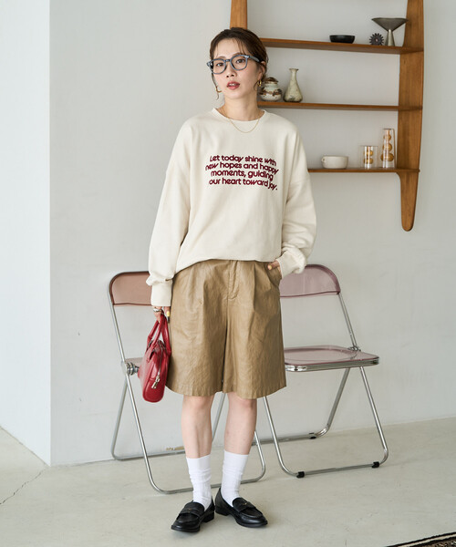 FREAK'S STORE(フリークスストア)の「限定展開 フロッキー ロゴ プリント 裏毛 スウェット(スウェット・レディース・ブラック/ブラウン/グレー/ネイビー/ナチュラル/ワイン・フリ-)」の10枚目の写真