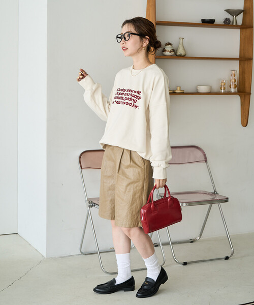 FREAK'S STORE(フリークスストア)の「限定展開 フロッキー ロゴ プリント 裏毛 スウェット(スウェット・レディース・ブラック/ブラウン/グレー/ネイビー/ナチュラル/ワイン・フリ-)」の11枚目の写真