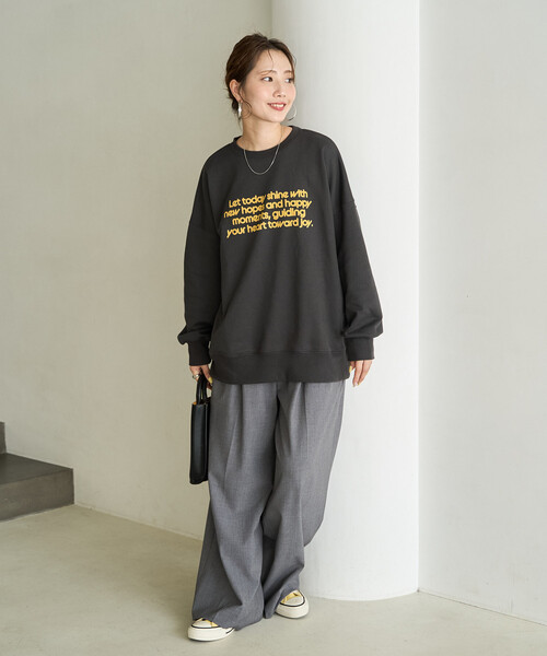 FREAK'S STORE(フリークスストア)の「限定展開 フロッキー ロゴ プリント 裏毛 スウェット(スウェット・レディース・ブラック/ブラウン/グレー/ネイビー/ナチュラル/ワイン・フリ-)」の15枚目の写真