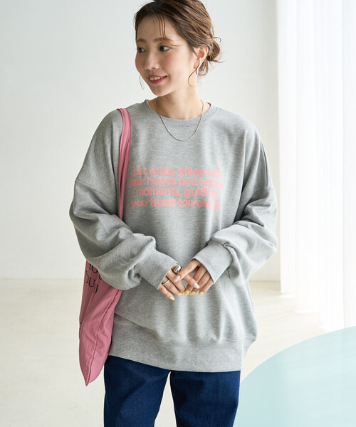 FREAK'S STORE(フリークスストア)の「限定展開 フロッキー ロゴ プリント 裏毛 スウェット(スウェット・レディース・ブラック/ブラウン/グレー/ネイビー/ナチュラル/ワイン・フリ-)」の22枚目の写真
