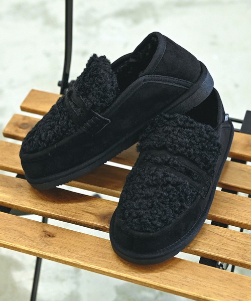 MEI(メイ)の「MEI メイ FUR SLIP-ON LOAFERS 2WAY フェイクムートン ボアモカシン ローファー / Lady’s(ローファー・レディース・ブラウン/ブラック/キャメル・S/M/L)」の2枚目の写真