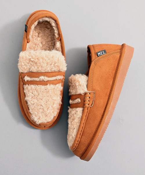 MEI(メイ)の「MEI メイ FUR SLIP-ON LOAFERS 2WAY フェイクムートン ボアモカシン ローファー / Lady’s(ローファー・レディース・ブラウン/ブラック/キャメル・S/M/L)」の6枚目の写真