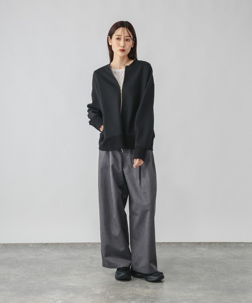 GLOBAL WORK(グローバルワーク)の「ダンボールZIPカーディガン/1074427(カーディガン/ボレロ・レディース・ブラック/グレイッシュベージュ/グレー系8・LARGE/MEDIUM)」の4枚目の写真