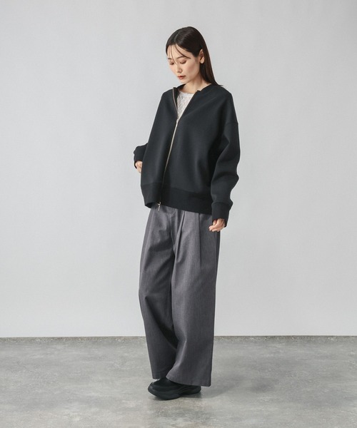 GLOBAL WORK(グローバルワーク)の「ダンボールZIPカーディガン/1074427(カーディガン/ボレロ・レディース・ブラック/グレイッシュベージュ/グレー系8・LARGE/MEDIUM)」の5枚目の写真