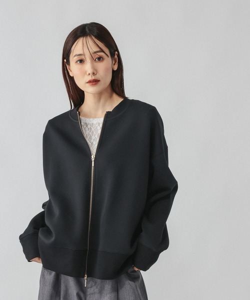 GLOBAL WORK(グローバルワーク)の「ダンボールZIPカーディガン/1074427(カーディガン/ボレロ・レディース・ブラック/グレイッシュベージュ/グレー系8・LARGE/MEDIUM)」の6枚目の写真