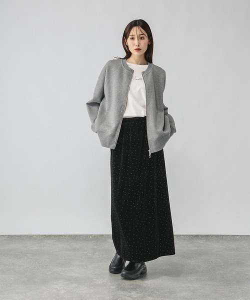 GLOBAL WORK(グローバルワーク)の「ダンボールZIPカーディガン/1074427(カーディガン/ボレロ・レディース・ブラック/グレイッシュベージュ/グレー系8・LARGE/MEDIUM)」の8枚目の写真