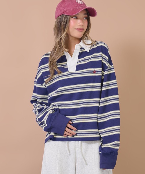 anap mimpi(アナップミンピ)の「BEVERLY HILLS POLO CLUBスキッパーネックラガーシャツ(Tシャツ/カットソー・レディース・ブラウン/ネイビー・F)」の1枚目の写真