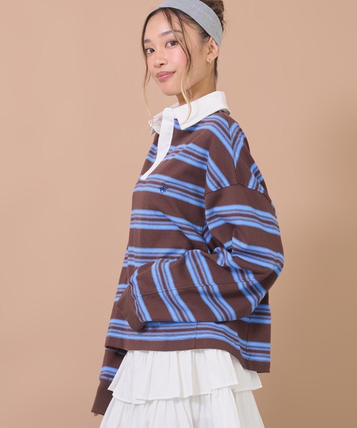 anap mimpi(アナップミンピ)の「BEVERLY HILLS POLO CLUBスキッパーネックラガーシャツ(Tシャツ/カットソー・レディース・ブラウン/ネイビー・F)」の3枚目の写真