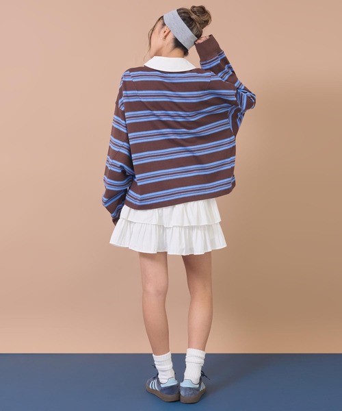 anap mimpi(アナップミンピ)の「BEVERLY HILLS POLO CLUBスキッパーネックラガーシャツ(Tシャツ/カットソー・レディース・ブラウン/ネイビー・F)」の16枚目の写真