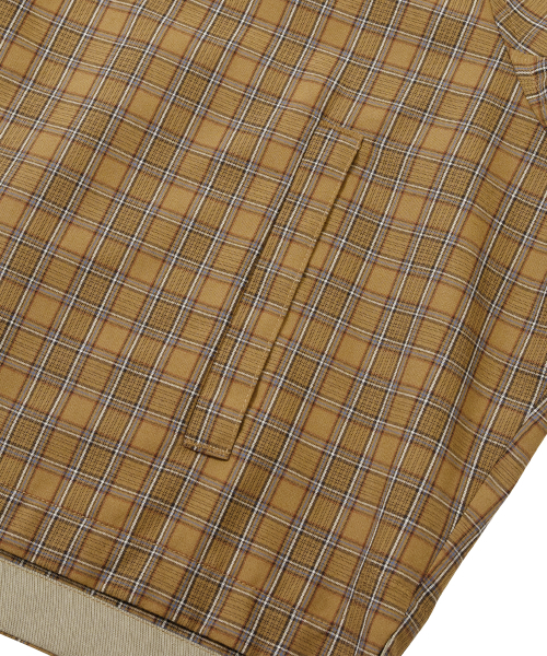 AJOBYAJO（アジョバイアジョ）の「Cropped Sculpted Raglan Check Shirt [CAMEL]（シャツ/ブラウス・レディース・その他・MEDIUM/LARGE）」の4枚目の写真