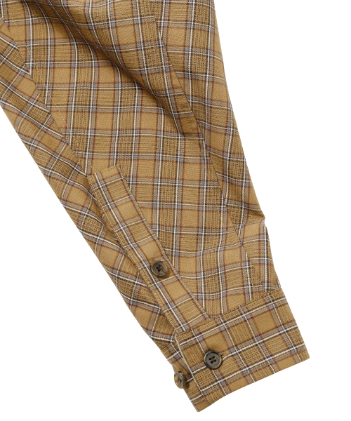 AJOBYAJO（アジョバイアジョ）の「Cropped Sculpted Raglan Check Shirt [CAMEL]（シャツ/ブラウス・レディース・その他・MEDIUM/LARGE）」の5枚目の写真