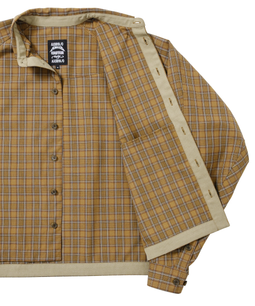 AJOBYAJO（アジョバイアジョ）の「Cropped Sculpted Raglan Check Shirt [CAMEL]（シャツ/ブラウス・レディース・その他・MEDIUM/LARGE）」の6枚目の写真