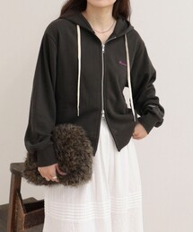 lame coco frill zip-up hoodie/ラメココフリルジップアップフーディー