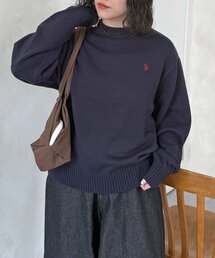 【U.S. POLO ASSN.】アクリルクルーネックニット