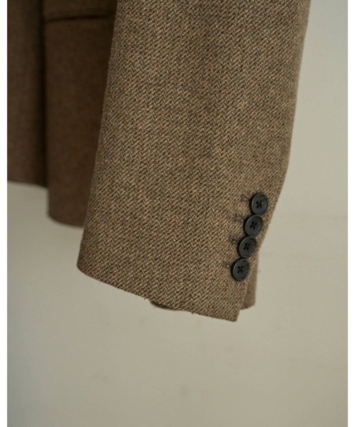anuke(アンヌーク)の「Herringbone Wool Jacket 62620104(テーラードジャケット・レディース・ベージュ/チャコールグレー・36/38)」の9枚目の写真